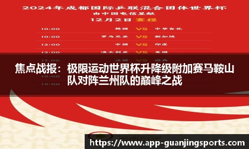 焦点战报：极限运动世界杯升降级附加赛马鞍山队对阵兰州队的巅峰之战